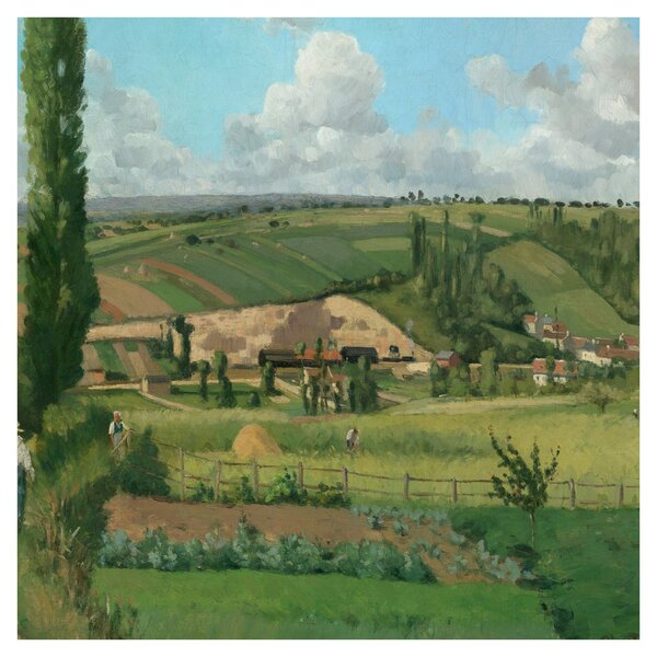 Obraz - Camille Pissarro, Landscape at Les Pâtis, Pontoise, reprodukce (30x30 cm)
