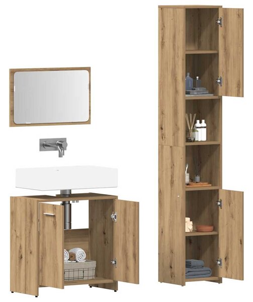 3dílná koupelnová sestava dub artisan kompozitní dřevo 3328562