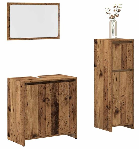 3dílná koupelnová sestava old wood kompozitní dřevo 3328563