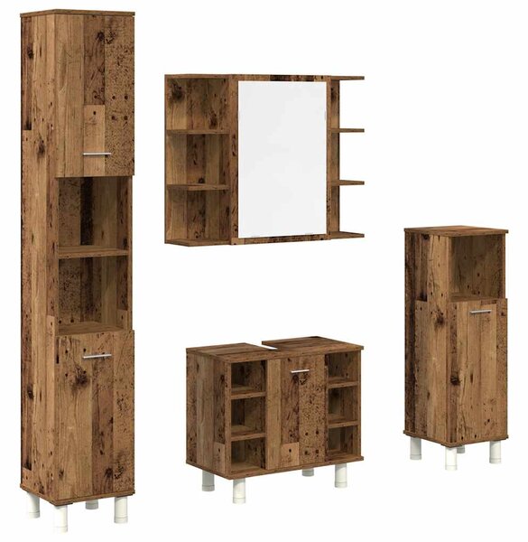 4dílná koupelnová sestava old wood kompozitní dřevo 3328557