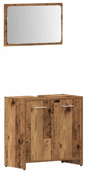 4dílná koupelnová sestava old wood kompozitní dřevo 3328553
