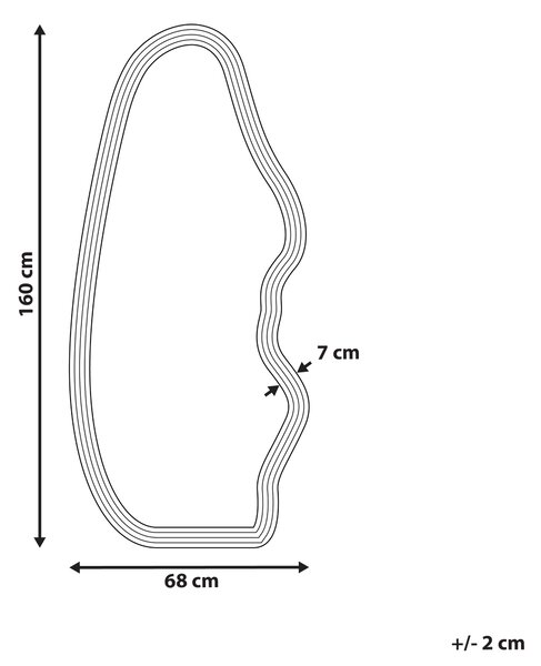 Zrcadlo ROCLES 68 cm 160 cm Tmavě zelená