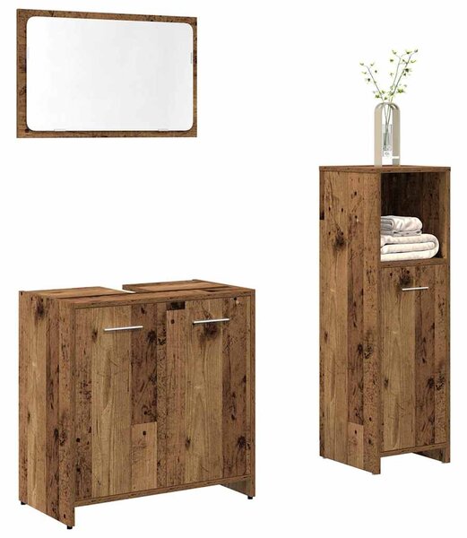 3dílná koupelnová sestava old wood kompozitní dřevo 3328559