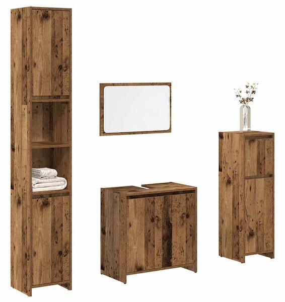 4dílná koupelnová sestava old wood kompozitní dřevo 3328555