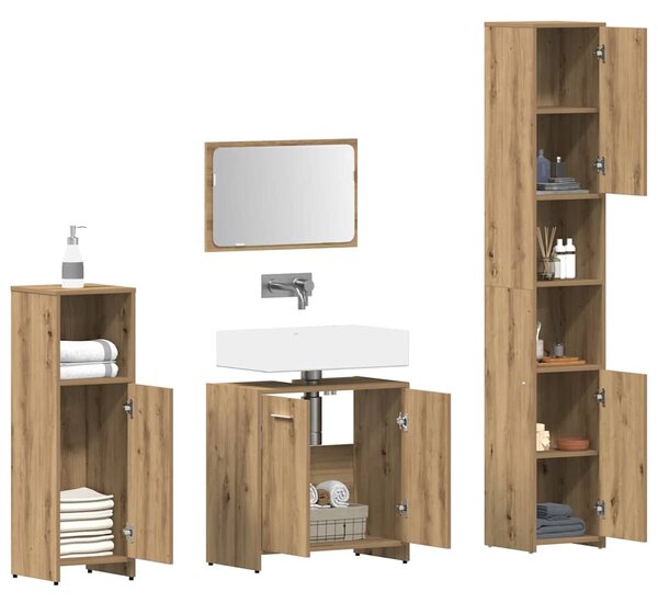 4dílná koupelnová sestava dub artisan kompozitní dřevo 3328554