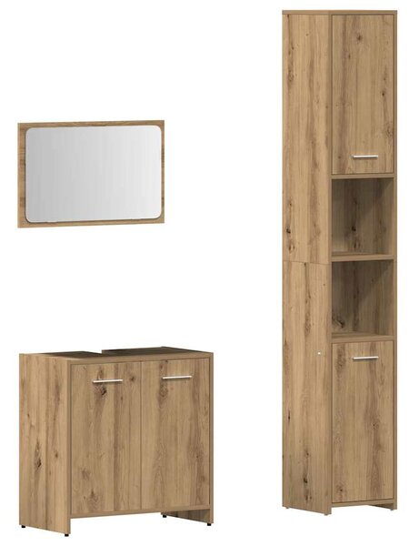 3dílná koupelnová sestava dub artisan kompozitní dřevo 3328562