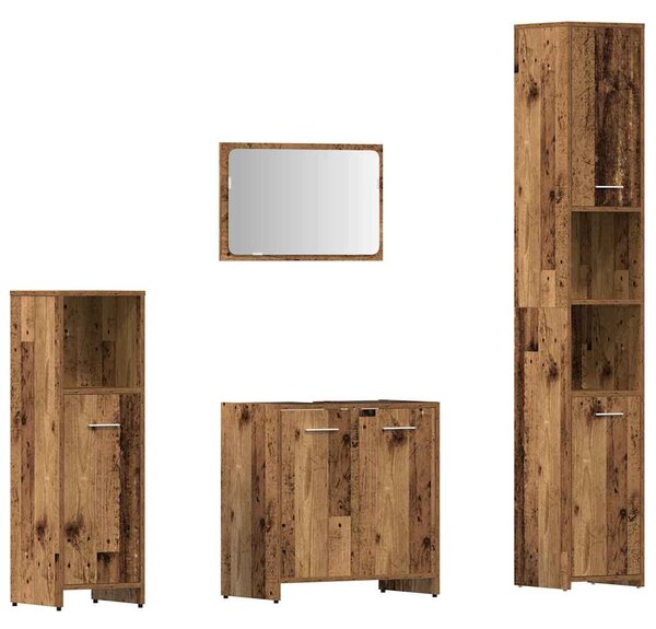 4dílná koupelnová sestava old wood kompozitní dřevo 3328553