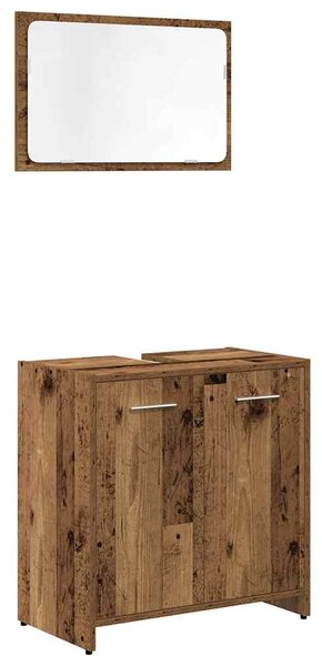 3dílná koupelnová sestava old wood kompozitní dřevo 3328559