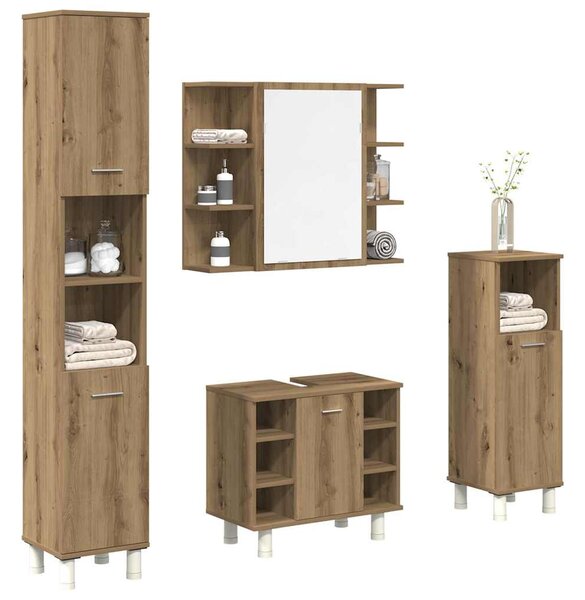 4dílná koupelnová sestava dub artisan kompozitní dřevo 3328558