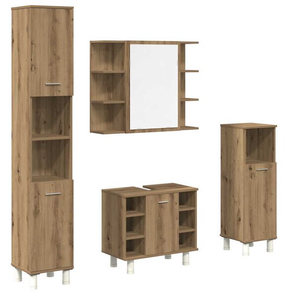 4dílná koupelnová sestava dub artisan kompozitní dřevo 3328558