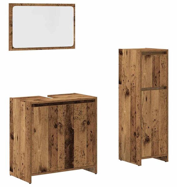 3dílná koupelnová sestava old wood kompozitní dřevo 3328563