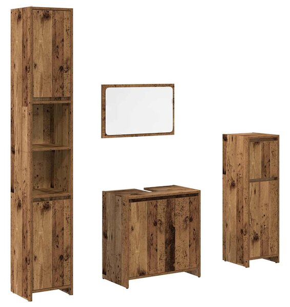 4dílná koupelnová sestava old wood kompozitní dřevo 3328555