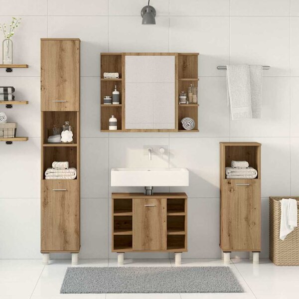4dílná koupelnová sestava dub artisan kompozitní dřevo 3328558