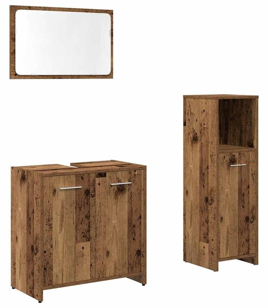 3dílná koupelnová sestava old wood kompozitní dřevo 3328559
