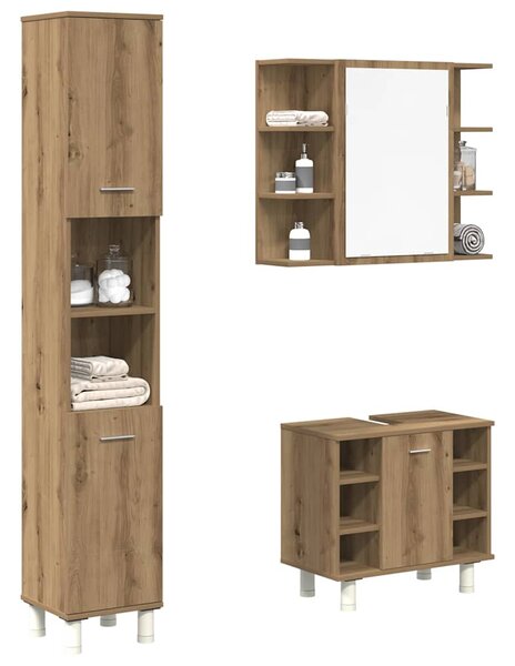3dílná koupelnová sestava dub artisan kompozitní dřevo 3328570