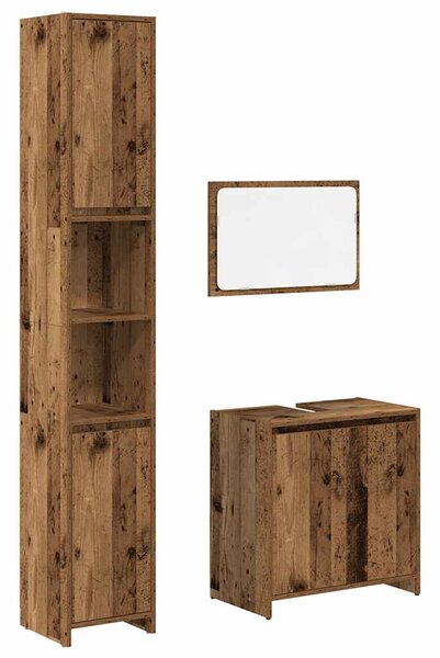 3dílná koupelnová sestava old wood kompozitní dřevo 3328565