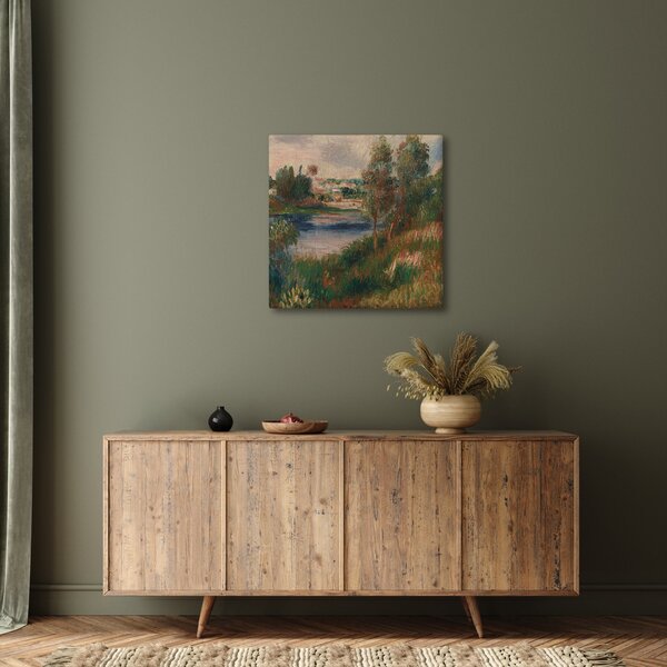 Obraz - Auguste Renoir, Landscape at Vetheuil, reprodukce (30x30 cm)