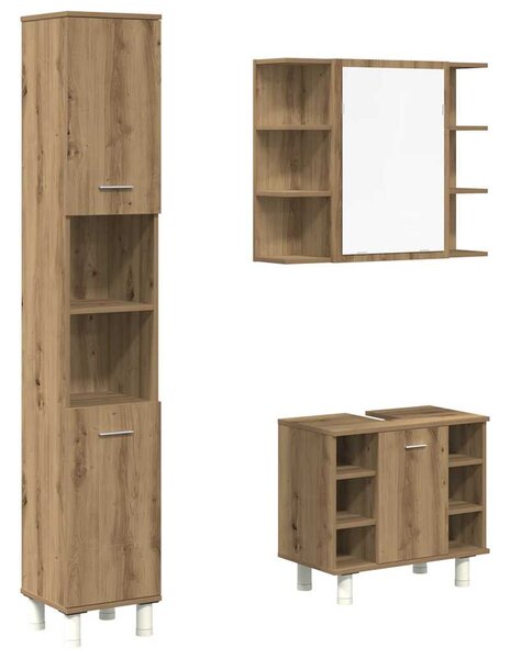 3dílná koupelnová sestava dub artisan kompozitní dřevo 3328570