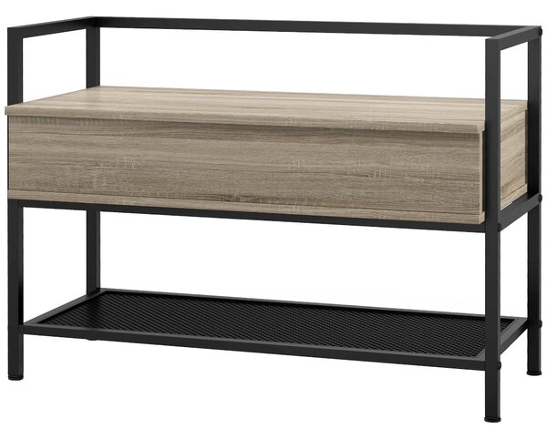 HOMCOM Botník s Otočným Víkem a Skrytým Úložným Prostorem, 4 Pary Bot, 84x39.5x61 cm, Dub | Aosom