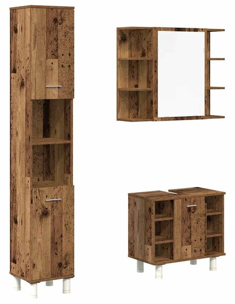 3dílná koupelnová sestava old wood kompozitní dřevo 3328569