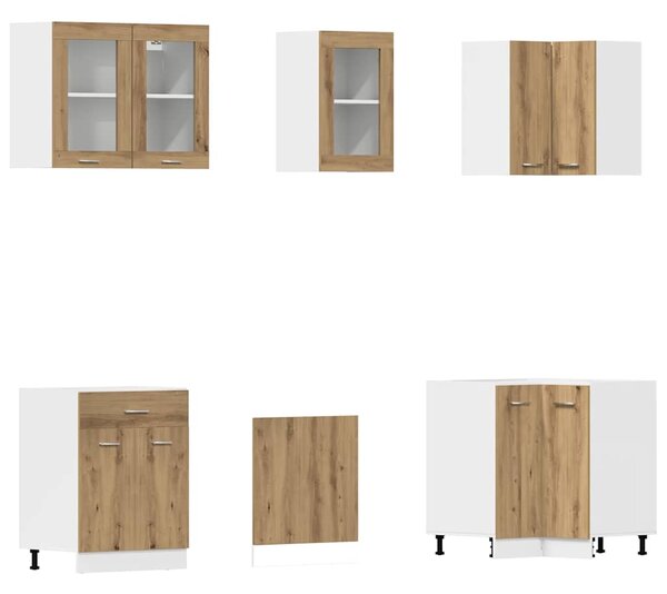 11dílná sada kuchyňských skříněk "Lyon" Artisan Dub, dřevěné podlahy 3328576