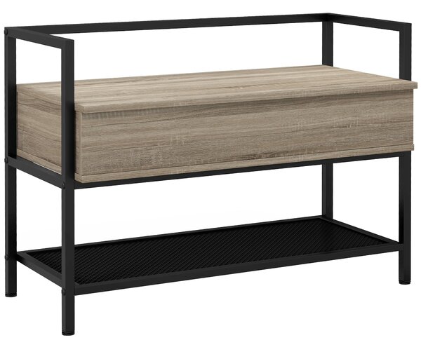 HOMCOM Botník s Otočným Víkem a Skrytým Úložným Prostorem, 4 Pary Bot, 84x39.5x61 cm, Dub | Aosom