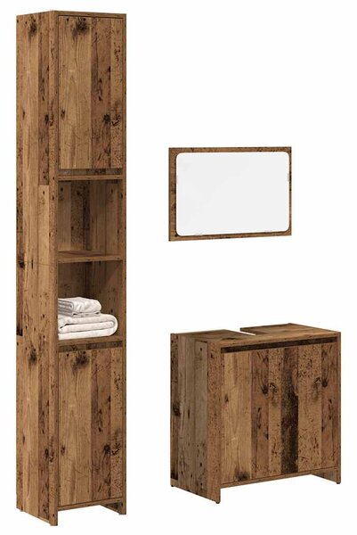 3dílná koupelnová sestava old wood kompozitní dřevo 3328565
