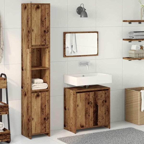 3dílná koupelnová sestava old wood kompozitní dřevo 3328565