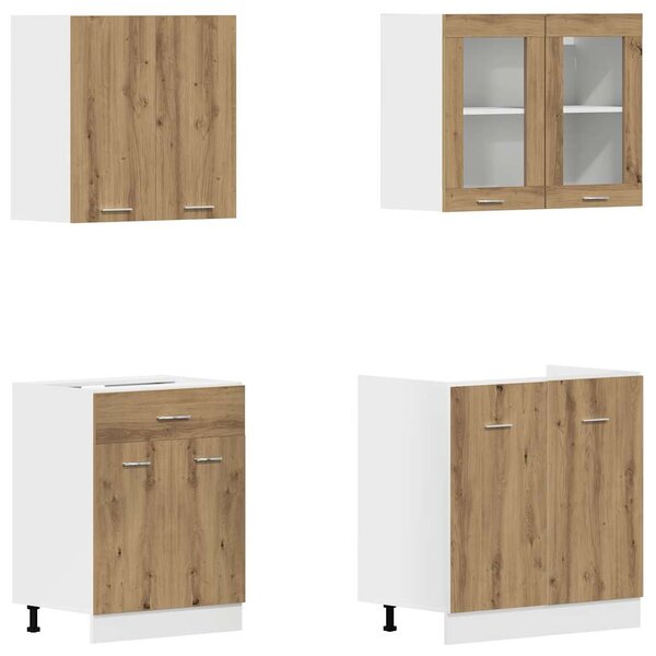 4dílná sada kuchyňských skříněk "Lyon" Artisan Dub, dřevěné podlahy 3328574