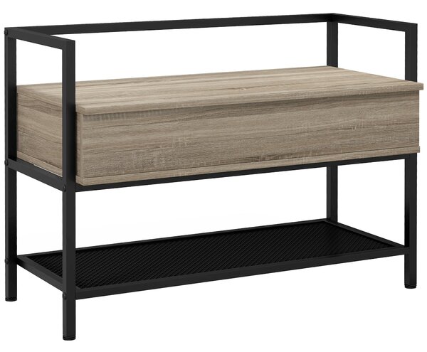 HOMCOM Botník s Otočným Víkem a Skrytým Úložným Prostorem, 4 Pary Bot, 84x39.5x61 cm, Dub | Aosom