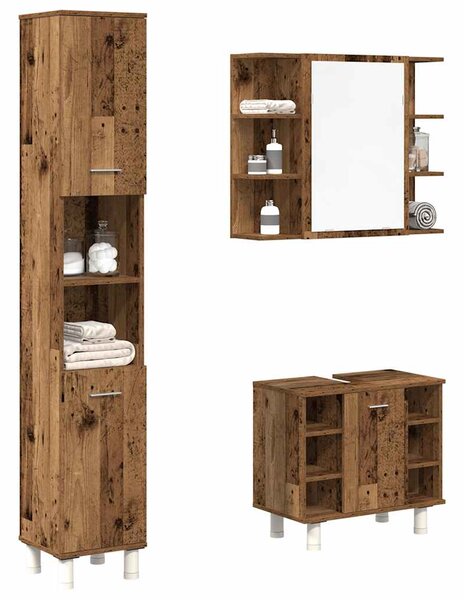 3dílná koupelnová sestava old wood kompozitní dřevo 3328569