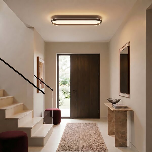 Stropní Lampa Lucande, Rylan, stmívatelné, Hnědá / Rezavá, Obývací pokoj, Kov, Moderní