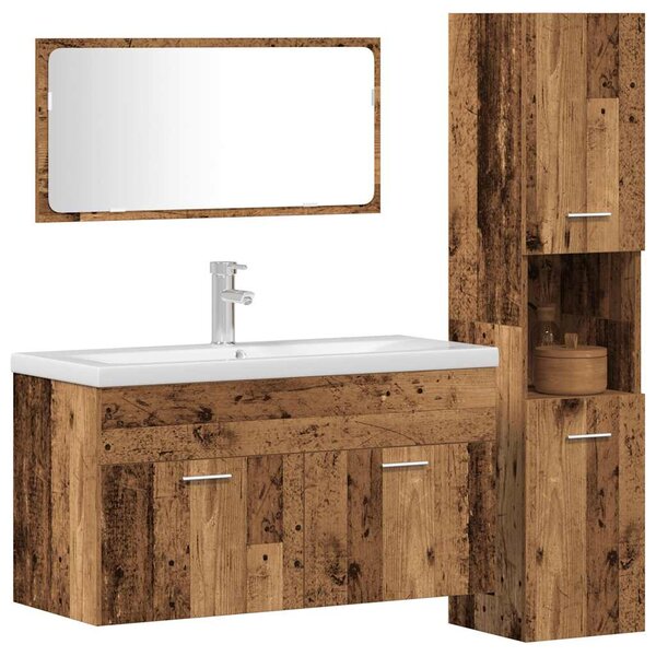 3dílná koupelnová sestava old wood kompozitní dřevo 3328591