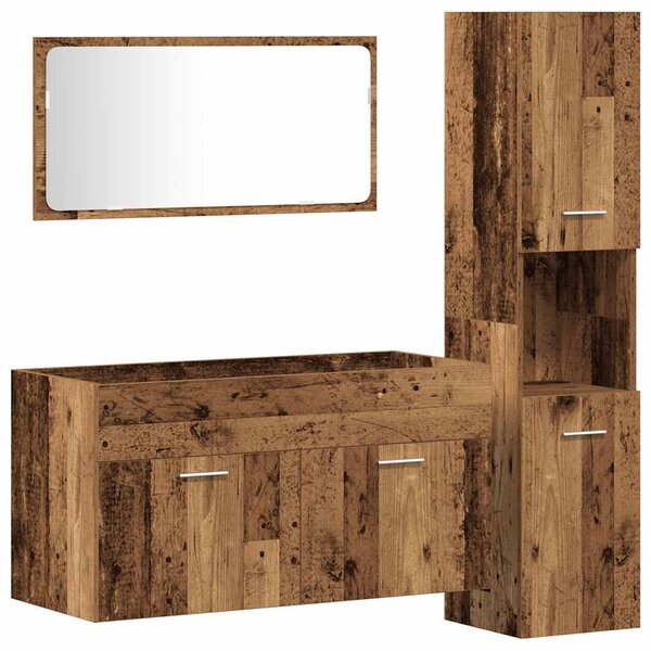 3dílná koupelnová sestava old wood kompozitní dřevo 3328591