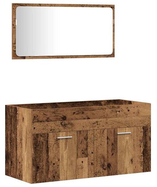 4dílná koupelnová sestava old wood kompozitní dřevo 3328595