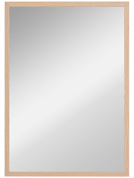 HOMCOM Zrcadlo do koupelny 50x70 cm Obdélníkové dekorativní zrcadlo do obývacího pokoje, vstupní haly, horizontálně nebo vertikálně, přírodní | Aosom
