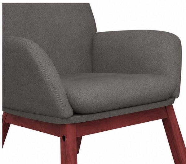Relaxační křeslo, odpočinkové, masivní kaučukovník/kov/textil, 95x76x71 cm, nohy tmavé/světle šedá, Dekorino KR20260081
