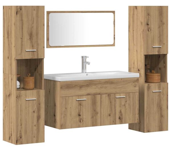 4dílná koupelnová sestava dub artisan kompozitní dřevo 3328596