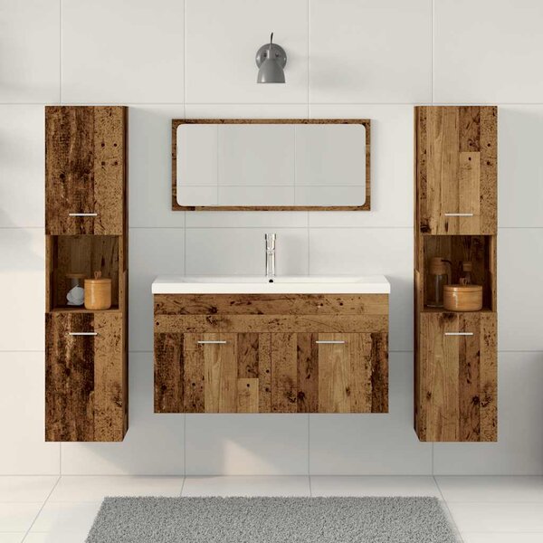 4dílná koupelnová sestava old wood kompozitní dřevo 3328595
