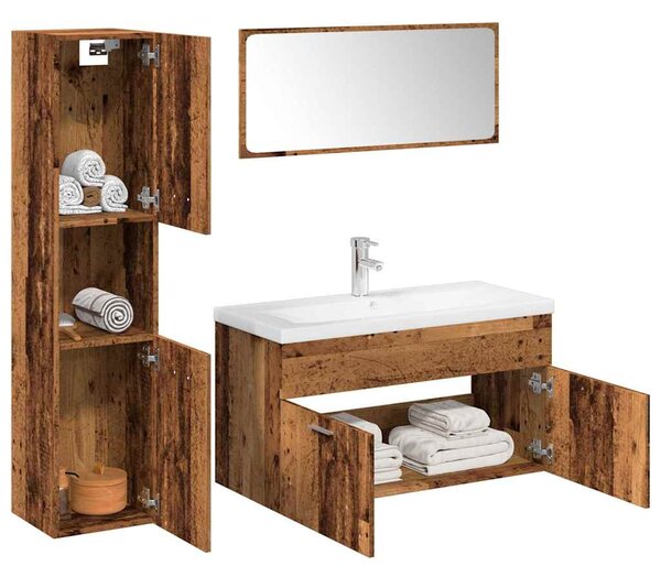 5dílná koupelnová sestava old wood kompozitní dřevo 3328603