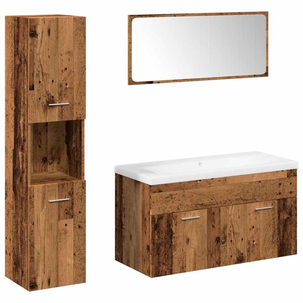 5dílná koupelnová sestava old wood kompozitní dřevo 3328603