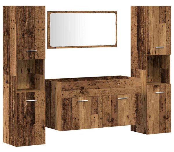 4dílná koupelnová sestava old wood kompozitní dřevo 3328595