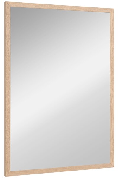 HOMCOM Zrcadlo do koupelny 50x70 cm Obdélníkové dekorativní zrcadlo do obývacího pokoje, vstupní haly, horizontálně nebo vertikálně, přírodní | Aosom