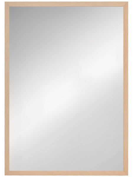 HOMCOM Zrcadlo do koupelny 50x70 cm Obdélníkové dekorativní zrcadlo do obývacího pokoje, vstupní haly, horizontálně nebo vertikálně, přírodní | Aosom