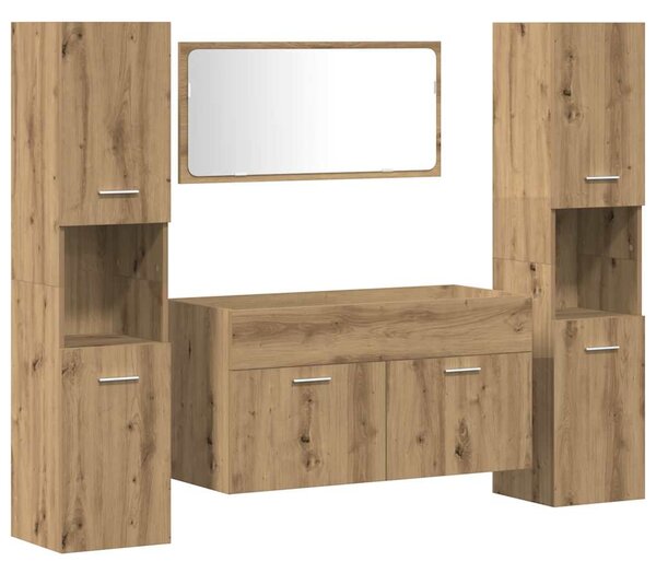 4dílná koupelnová sestava dub artisan kompozitní dřevo 3328596