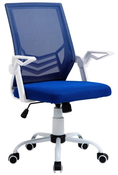 Ergonomická kancelářská židle Vinsetto - otáčecí kancelářská židle s nastavitelnou výškou Modrá | Aosom