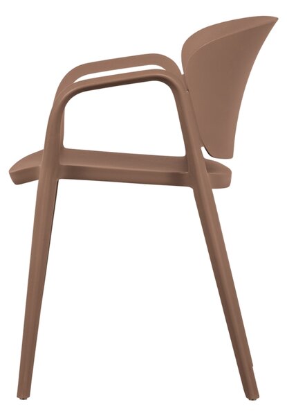 WOOOD Růžová plastová zahradní jídelní židle Bent