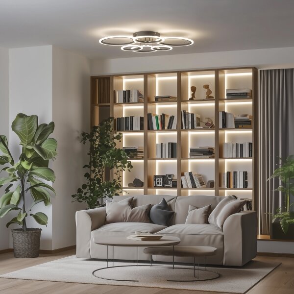 Brilagi-LED Stmívatelný přisazený lustr ORBITS LED/85W/230V 3000-6500K černá +DO