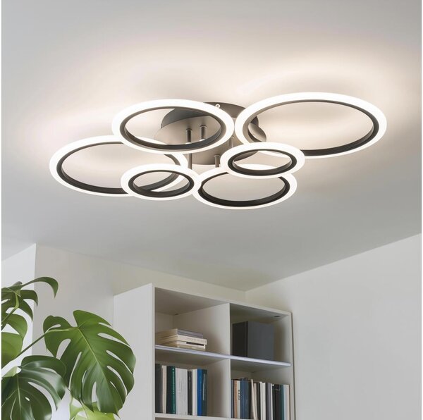 Brilagi-LED Stmívatelný přisazený lustr ORBITS LED/85W/230V 3000-6500K černá +DO