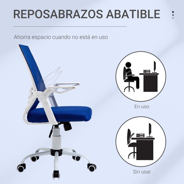 Ergonomická kancelářská židle Vinsetto - otáčecí kancelářská židle s nastavitelnou výškou Modrá | Aosom